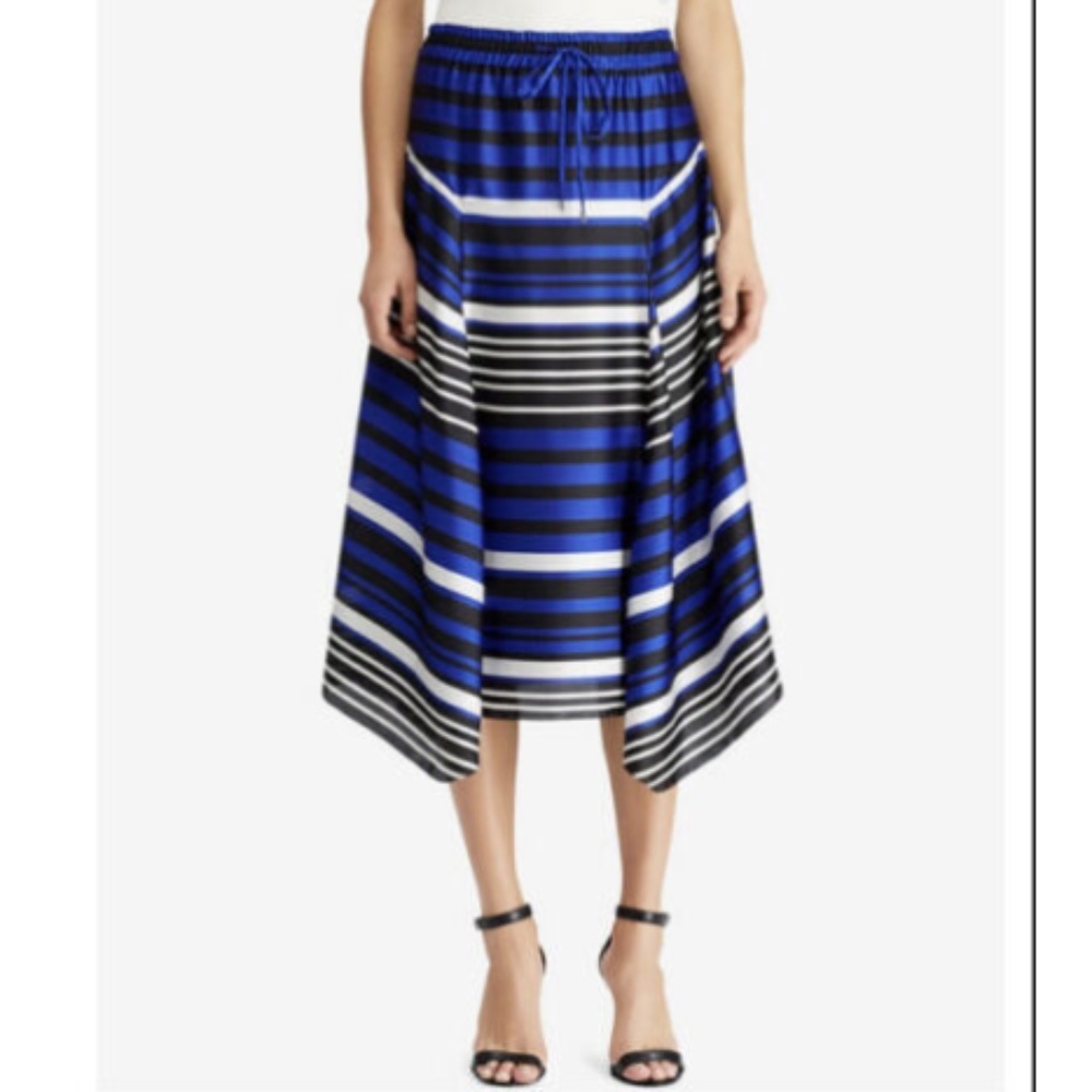 NWT Lauren Ralph Lauren Striped Handkerchief Skirt - Picture 1 of 7